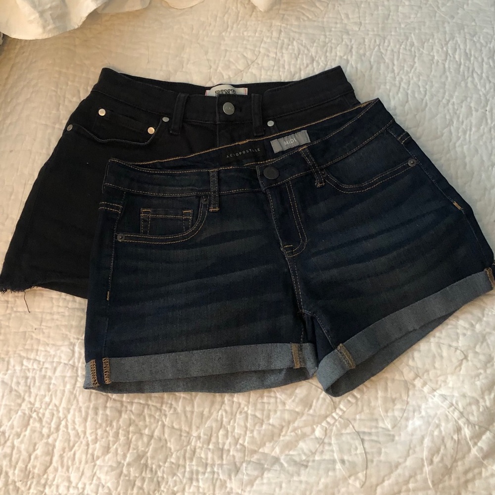 2 Pairs Jean Shorts - PINK and Aeropostale Size 4